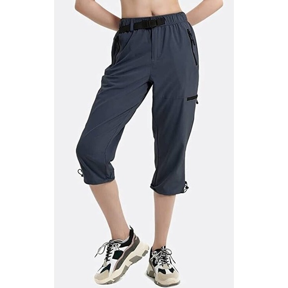 Nomolen Hiking Capri Pants Lightweight Quick Dry Outdoor Black Women's Large - Picture 1 of 10